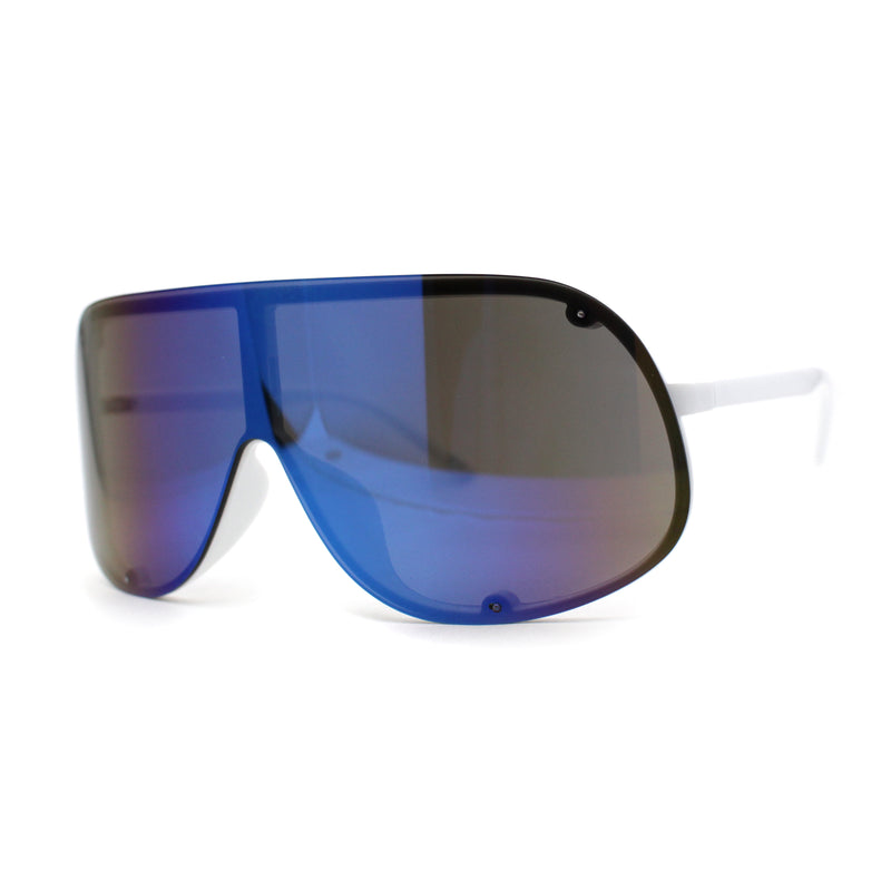 Extra Oversized Curved Shield Robotic 80s Sport Sunglasses