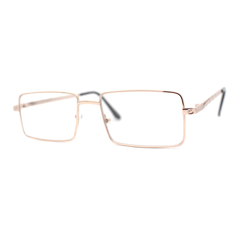 Squared Rectangle Dad Style Metal Rim Eye Glasses