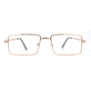 Squared Rectangle Dad Style Metal Rim Eye Glasses