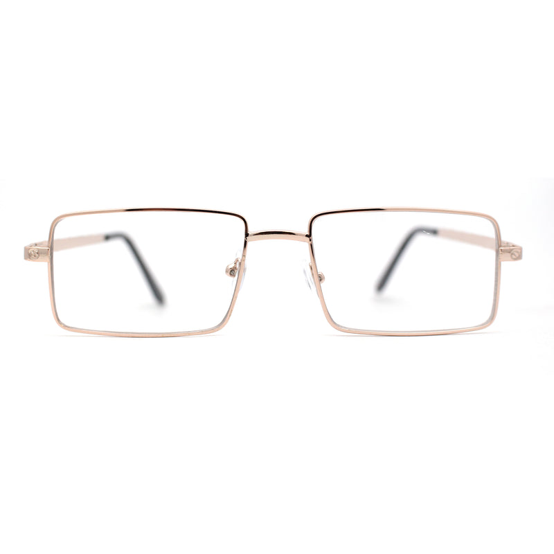 Squared Rectangle Dad Style Metal Rim Eye Glasses
