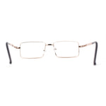 Squared Rectangle Dad Style Metal Rim Eye Glasses