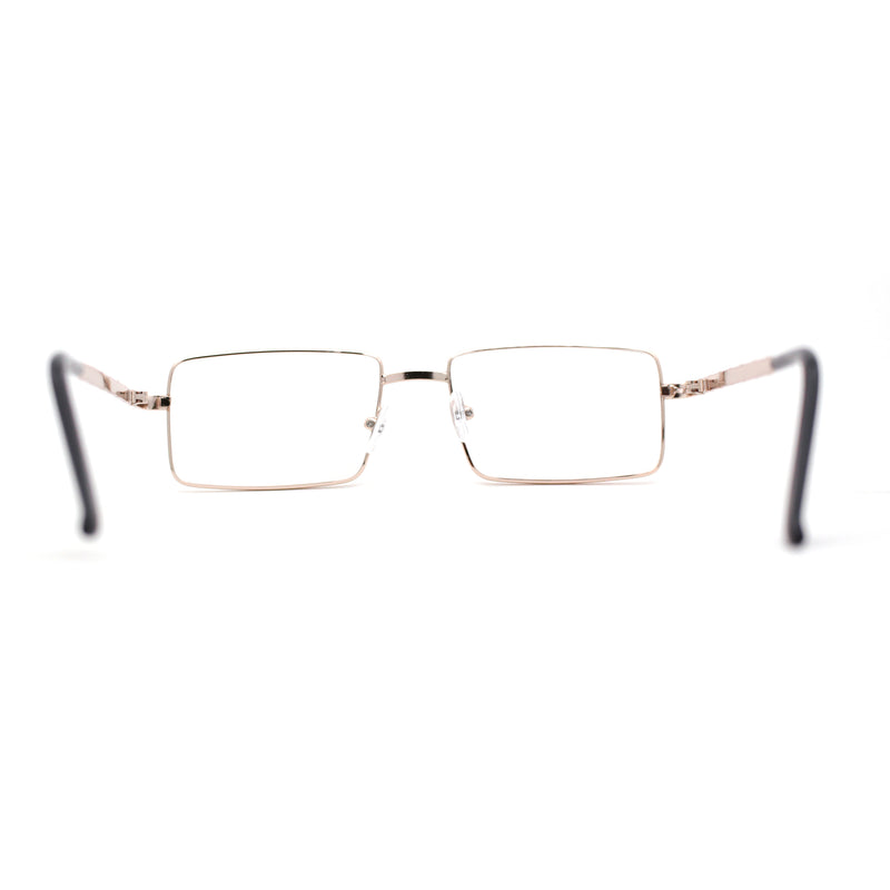 Squared Rectangle Dad Style Metal Rim Eye Glasses