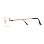 Squared Rectangle Dad Style Metal Rim Eye Glasses