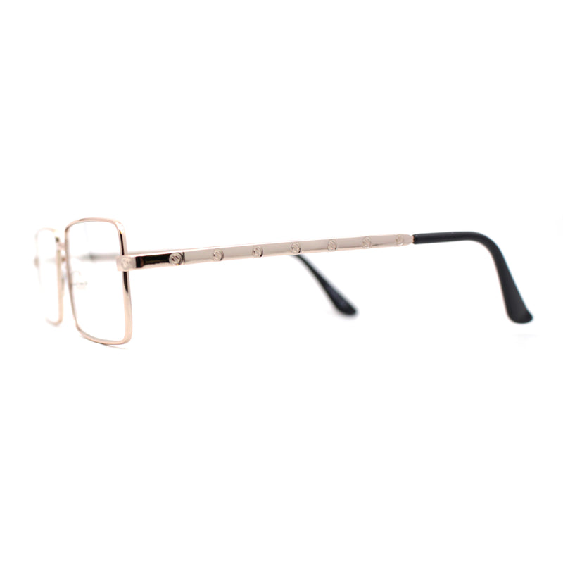 Squared Rectangle Dad Style Metal Rim Eye Glasses