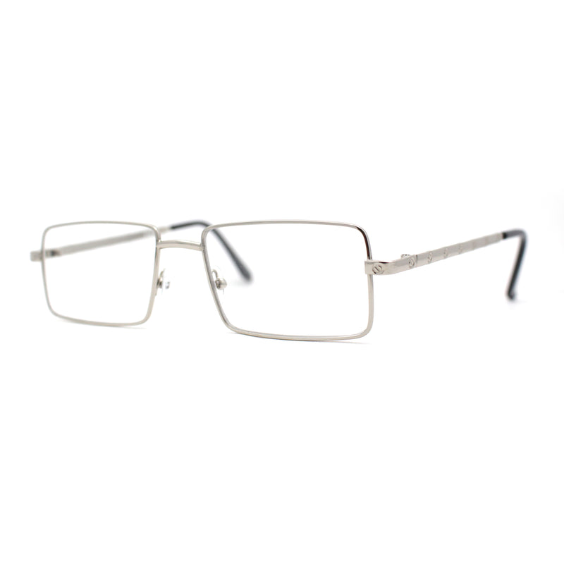 Squared Rectangle Dad Style Metal Rim Eye Glasses