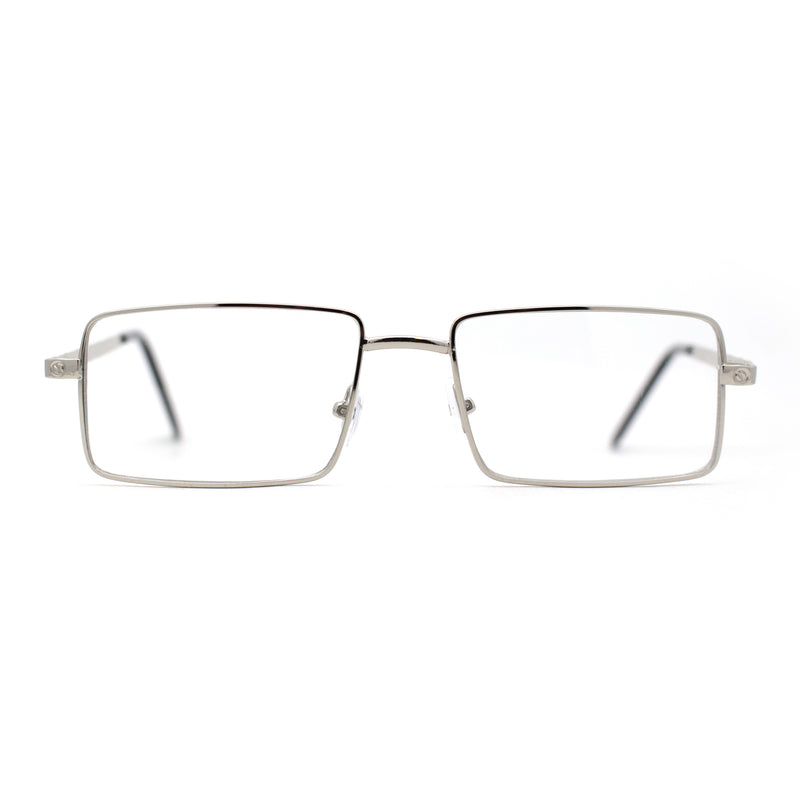 Squared Rectangle Dad Style Metal Rim Eye Glasses