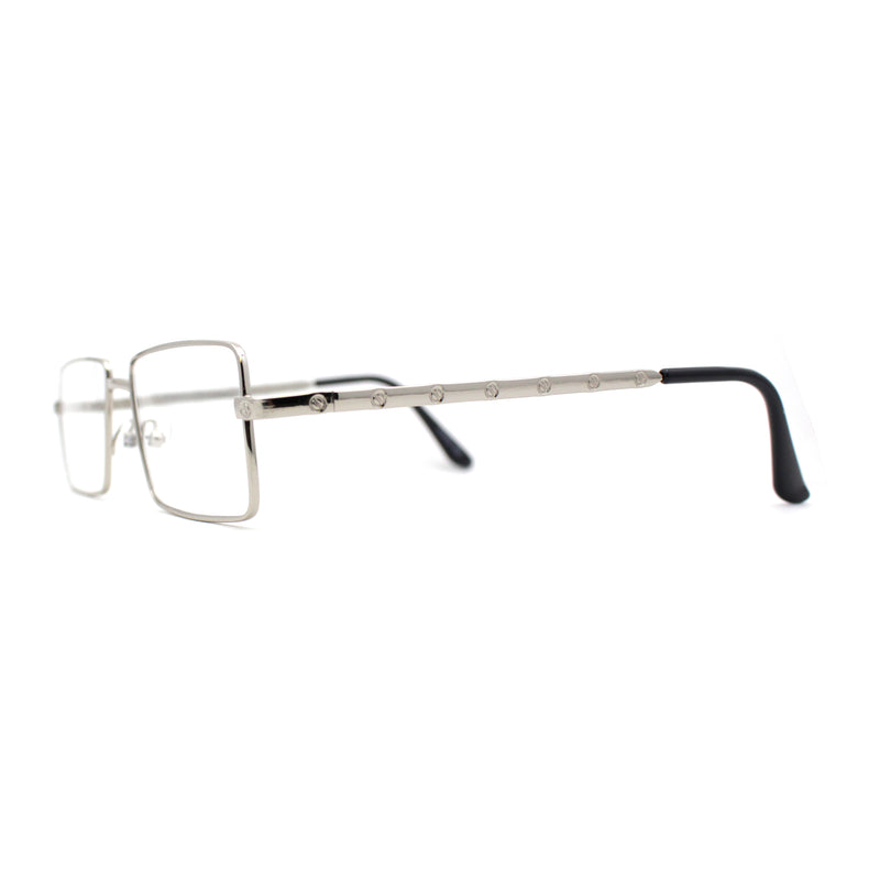 Squared Rectangle Dad Style Metal Rim Eye Glasses