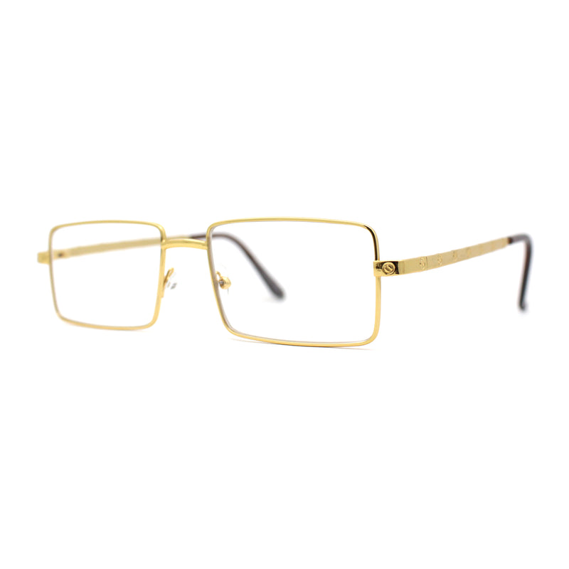 Squared Rectangle Dad Style Metal Rim Eye Glasses