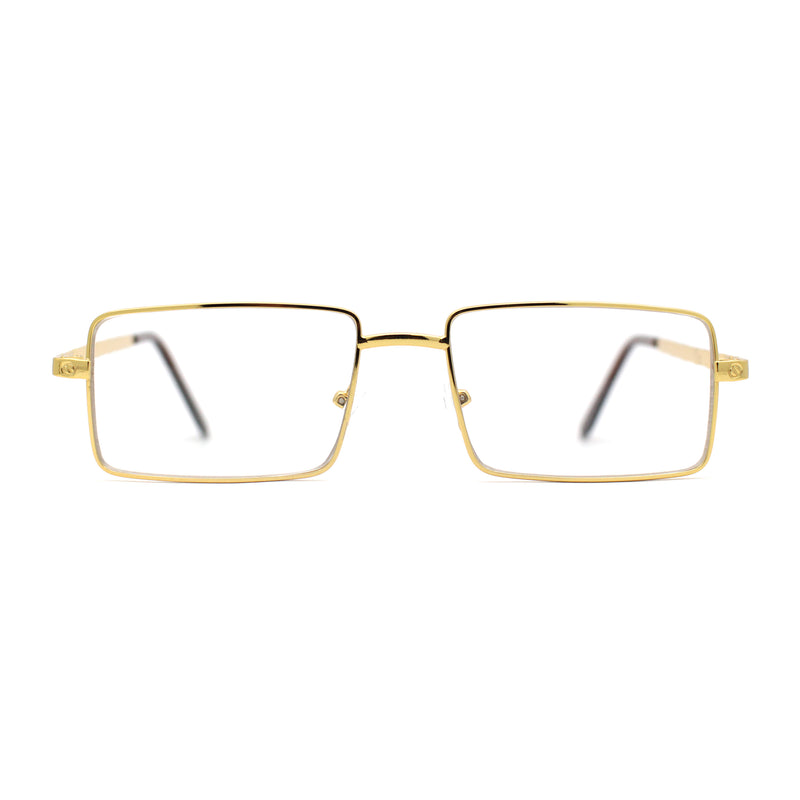 Squared Rectangle Dad Style Metal Rim Eye Glasses