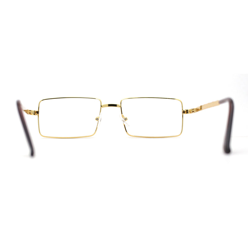 Squared Rectangle Dad Style Metal Rim Eye Glasses
