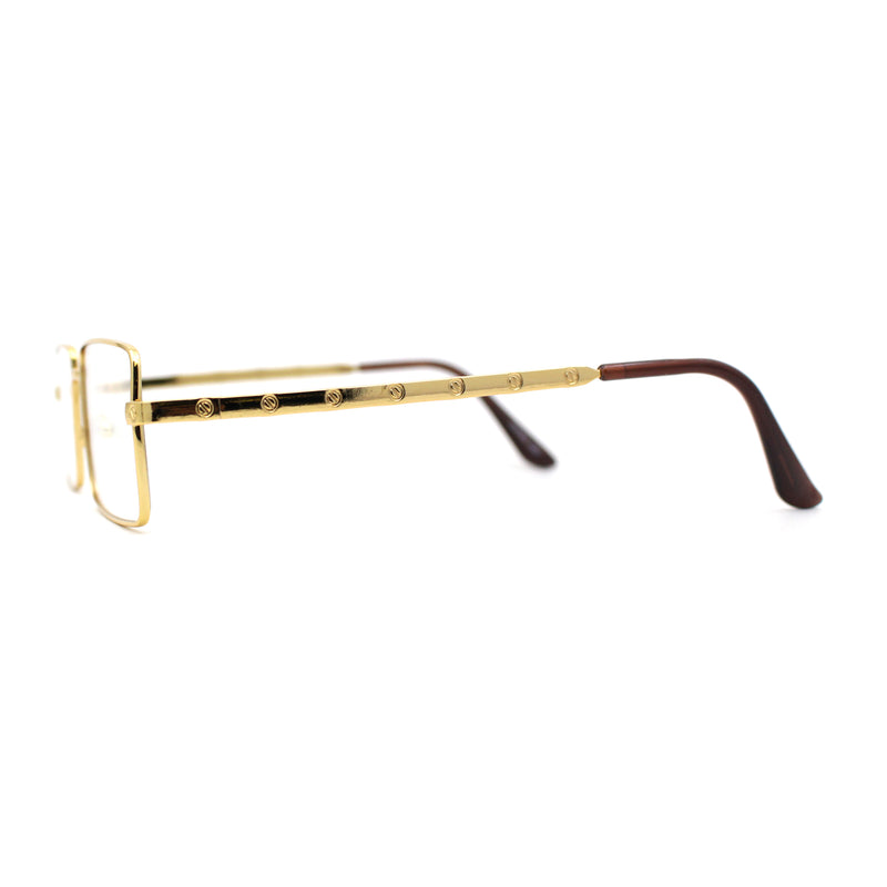 Squared Rectangle Dad Style Metal Rim Eye Glasses