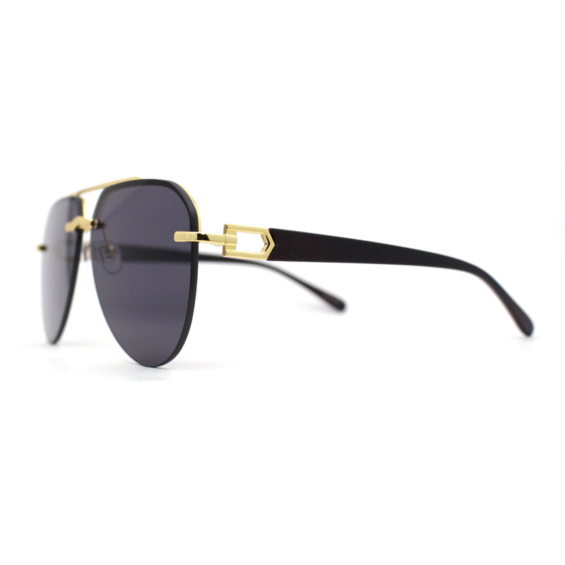 Mens Luxury Designer Rimless Tear Drop Shape Officer Pilots Sunglasses