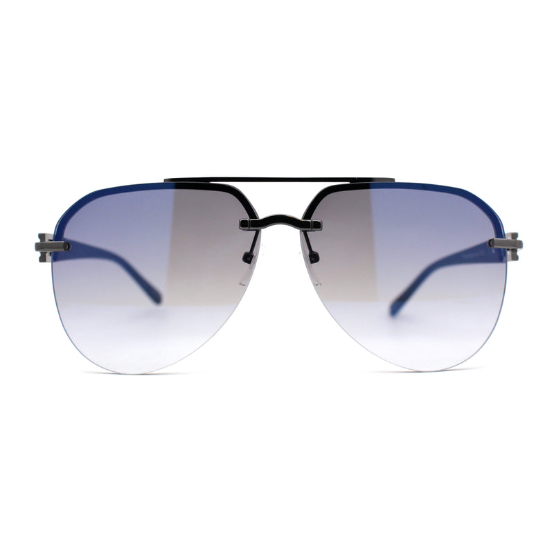 Mens Luxury Designer Rimless Tear Drop Shape Officer Pilots Sunglasses