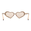 Womens Iridescent Rhinestone Bling Bubbly Heart Shape Sunglasses