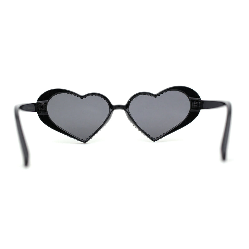 Womens Iridescent Rhinestone Bling Bubbly Heart Shape Sunglasses