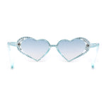 Womens Iridescent Rhinestone Bling Bubbly Heart Shape Sunglasses