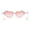 Womens Iridescent Rhinestone Bling Bubbly Heart Shape Sunglasses