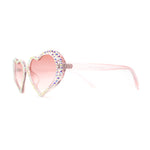 Womens Iridescent Rhinestone Bling Bubbly Heart Shape Sunglasses