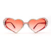 Womens Iridescent Rhinestone Bling Bubbly Heart Shape Sunglasses