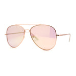 Pink Mirror Rose Gold Spring Hinge Iconic Teardrop Officer Cop Shade Sunglasses