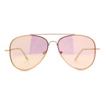 Pink Mirror Rose Gold Spring Hinge Iconic Teardrop Officer Cop Shade Sunglasses