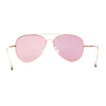 Pink Mirror Rose Gold Spring Hinge Iconic Teardrop Officer Cop Shade Sunglasses