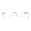 Mens Rimless Pimp Leopard Jewel Pin Arm Rectangle Eyeglasses