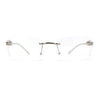 Mens Rimless Pimp Leopard Jewel Pin Arm Rectangle Eyeglasses