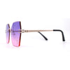 Womens Rhinestone Heart Lens Bling Rimless Butterfly Chic Sunglasses