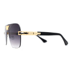 Urbane Slick Rimless Flat Top Racer Shield Baller Sunglasses