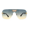 Urbane Slick Rimless Flat Top Racer Shield Baller Sunglasses