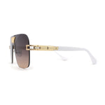 Urbane Slick Rimless Flat Top Racer Shield Baller Sunglasses