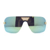 Urbane Slick Rimless Flat Top Racer Shield Baller Sunglasses