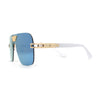 Urbane Slick Rimless Flat Top Racer Shield Baller Sunglasses