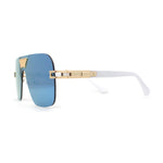 Urbane Slick Rimless Flat Top Racer Shield Baller Sunglasses