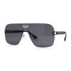 Urbane Slick Rimless Flat Top Racer Shield Baller Sunglasses