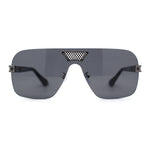 Urbane Slick Rimless Flat Top Racer Shield Baller Sunglasses