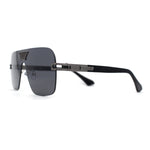 Urbane Slick Rimless Flat Top Racer Shield Baller Sunglasses