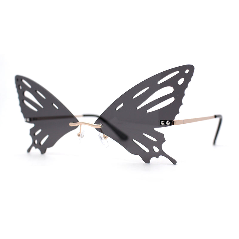 Rimless Butterfly Wing Unique Party Shade Sunglasses