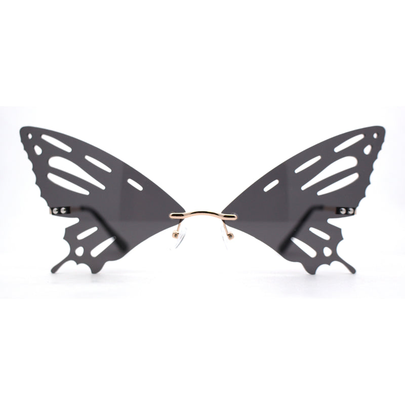 Rimless Butterfly Wing Unique Party Shade Sunglasses