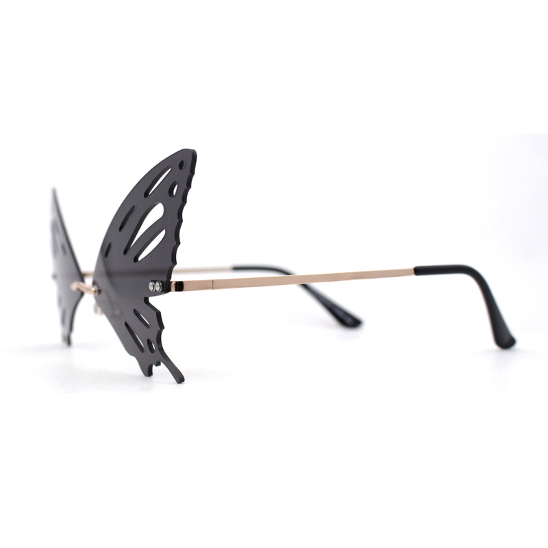 Rimless Butterfly Wing Unique Party Shade Sunglasses