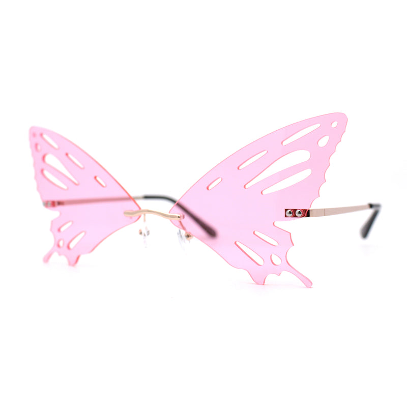 Rimless Butterfly Wing Unique Party Shade Sunglasses
