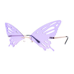 Rimless Butterfly Wing Unique Party Shade Sunglasses