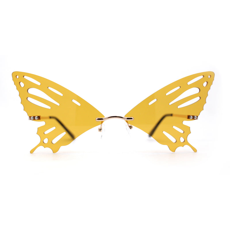 Rimless Butterfly Wing Unique Party Shade Sunglasses