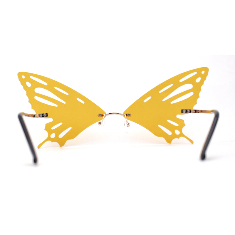 Rimless Butterfly Wing Unique Party Shade Sunglasses