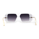 Womens Oversize Square Thick Temple Rectangle Sunglasses
