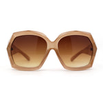 Womens Diamond Cut Geometric Thick Plastic Butterfly Sunglasses