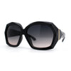 Womens Diamond Cut Geometric Thick Plastic Butterfly Sunglasses