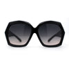 Womens Diamond Cut Geometric Thick Plastic Butterfly Sunglasses