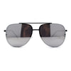 Mens 90s Rimless Officer Style Mirrored Lens Air Force Sunglasses